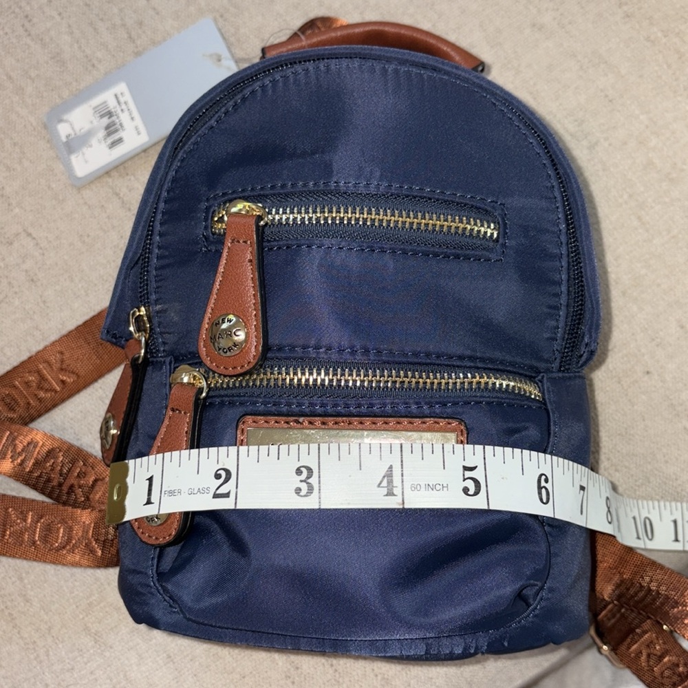 New w/Tags Marc New York Andrew Marc Navy Mini Zipper Backpack - Picture 13 of 16